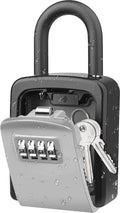 Sleutelkluis Voor Buiten/Binnen - Sleutelkluisje Met Code - Sleutelkastje - Sleutelbox - Kluisje Met Cijferslot - Centraal Opbergen Van Sleutels - Afneembaar Slot - Er Hoeven Geen Gaten Te Worden Geboord - Hangend - Waterbestendig - Grijs
